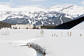 Banff National Park, Alberta, Kanada; Chateau Lake Louise und ein Skiberg im Winter