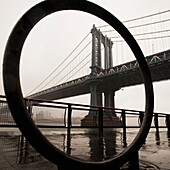 View Of Manhattan Bridge, New York City; New York City,New York,Usa