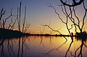 Landschaft des Lake Bennet bei Sonnenuntergang