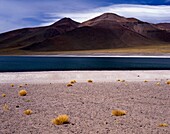 Mountains And Lake In Barren Landscape