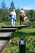 Couple Walking On Wooden Path