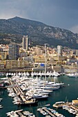 Elevated View Of Port Hercule From Monaco-Ville