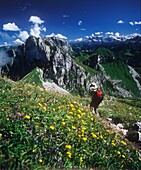 Wanderer in den französischen Alpen