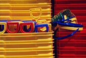 Colorful Buckets And Spades, Close Up