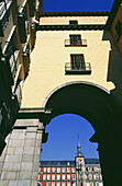 Apartment Building Leading Up To Large Plaza Mayor