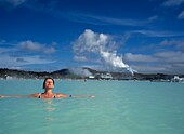 Woman Relaxing In The Blue Lagoon