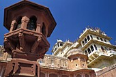 City Palace And Stone Lantern, Low Angle View