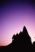 Hindu Temple Silhouetted At Sunset