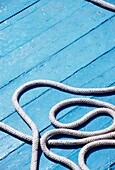 Rope On A Blue Bottomed Boat
