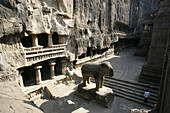 Cave Temples Of Ellora, High Angle View