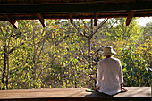 Woman Enjoying View Onto National Park.