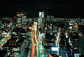 Stadtbild bei Nacht, Blick von oben