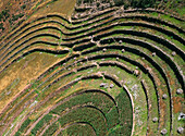 Inka-Ruinen bei Moray, Blick aus hohem Winkel