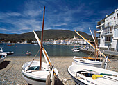 Small Boats On Beach In Cadaques Town