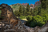 Maroon Bells, die meistfotografierten Berge Nordamerikas; Aspen, Colorado, Vereinigte Staaten Von Amerika