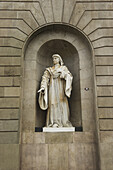 A Statue In A Niche; Barcelona, Spain