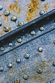 Close Up Of Rivets On A Rusted Steel Surface; Hamburg, Germany