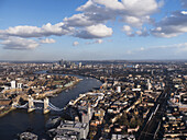 Cityscape And The River Thames; London, England