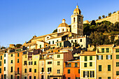 Golden Buildings At Sunrise; Porto Venere, Liguria, Italy