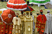 Pilger, die das Meskel-Fest feiern, Lalibela, Äthiopien
