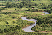 Afrika, Uganda, Ishasha, Queen-Elizabeth-Nationalpark. Nebenfluss des Kazinga-Kanals in der Nähe von Mweya und der Mweya Safari Lodge.
