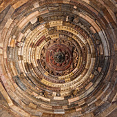Asia. India, Ceiling details at the Qtub Minar of the Alai-Darwaza complex in New Delhi.