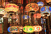 Turkey, Marmara region, Bursa Province, Bursa, colorful, glass mosaic lamps.