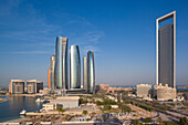 UAE, Abu Dhabi. Etihad Towers and ADNOC Tower