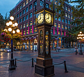 Historic steam powered clock in the Gastown District of Vancouver, British Columbia, Canada