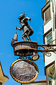 Decorative ornate metal store signs, Old Town, Innsbruck, Tyrol, Austria.