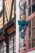 Denmark, Jutland, Aarhus, Den Gamle By, reconstructed Old Town, wine shop sign