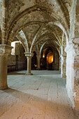 Abbey interior, Mont Saint-Michel monastery, Normandy, France