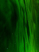 Nordlicht oder Aurora Borealis in der Nähe von Hofn über den Bergen des Vatnajokull-Nationalparks im Winter. Island