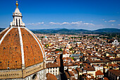 The Duomo dome from Giotto's Bell Tower (Campanile di Giotto), Florence, Tuscany, Italy