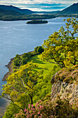 Blick über Derwentwater vom Surprise View, Lake District, Cumbria, England