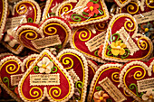Slovenia, Radovljica. Heart-shaped marzipan sweets for sale