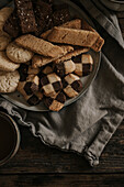 Various biscuits on plate