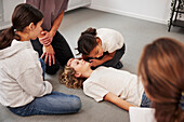 Teachers giving first aid training