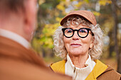 Smiling woman looking away