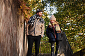 Man and woman talking together