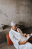 Woman relaxing in spa