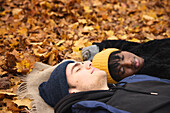 Young couple lying together