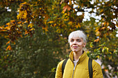 Smiling woman looking away