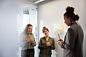 Young business people brainstorming in office