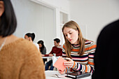 Young woman at workshop