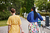 Female friends walking together