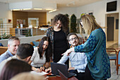 People talking during business meeting