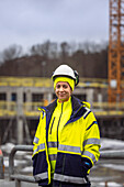 Female engineer at building site