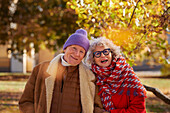 Portrait of senior couple looking at camera