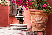 Mexico, San Miguel de Allende, courtyard in San Miguel de Allende